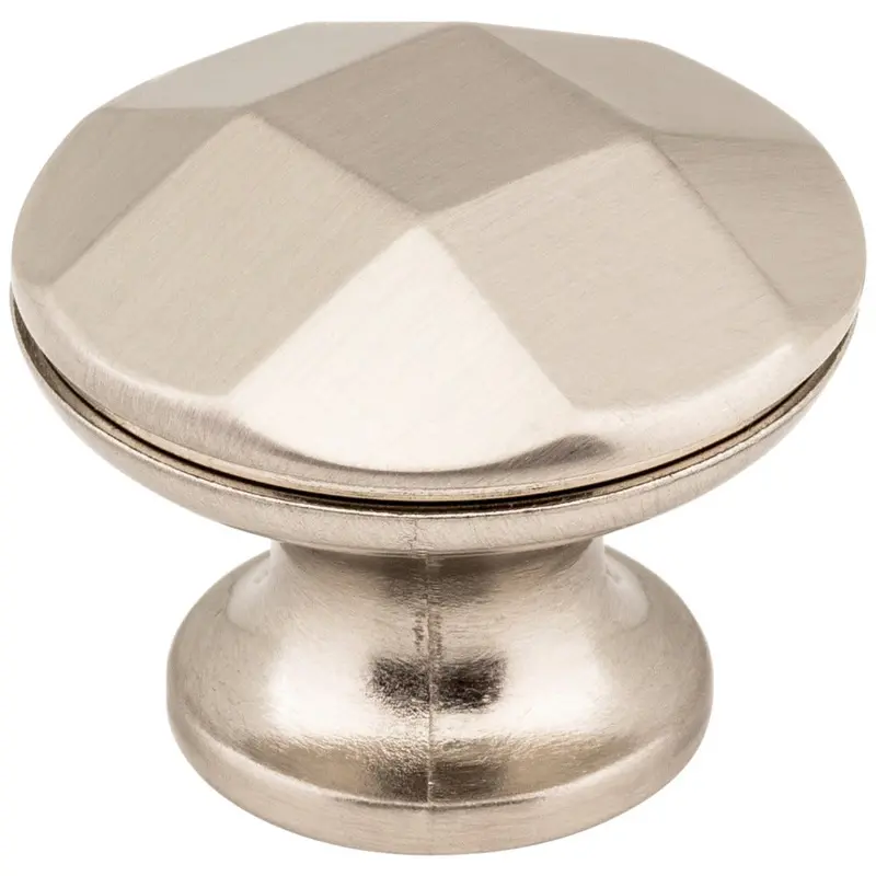 1-3/16" Diameter Satin Nickel Faceted Geometric Drake Cabinet Knob 1