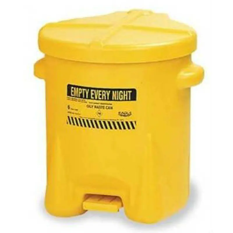 10-Gallon Yellow Poly Oily Waste Can 1