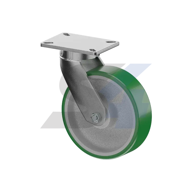 10-Inch X 3-Inch Zinc-Plated Kingpinless Swivel Caster – Top Plate Installation – Model C000.4Be 1