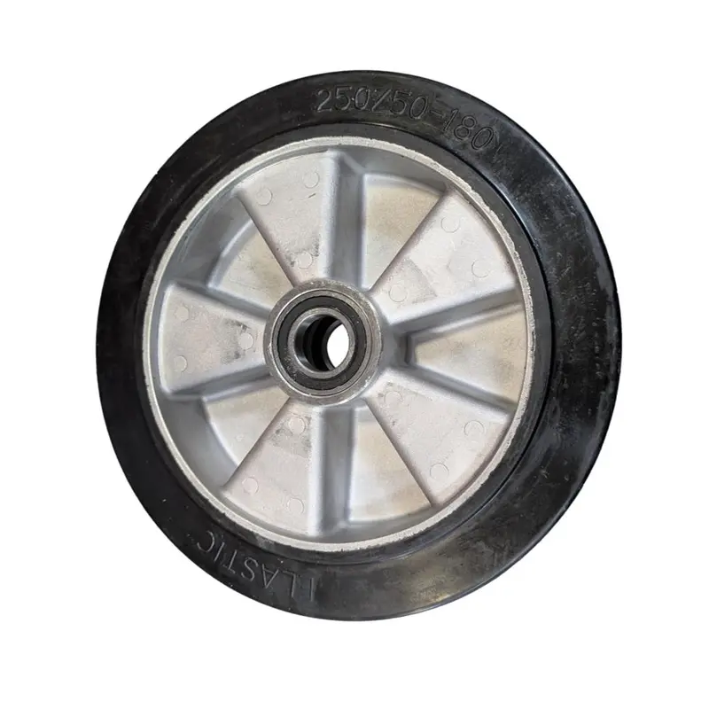 10" × 1.5" Mold-On Rubber Wheel With Centered Hub & 1" Bearing – 800 Lb Rating 1