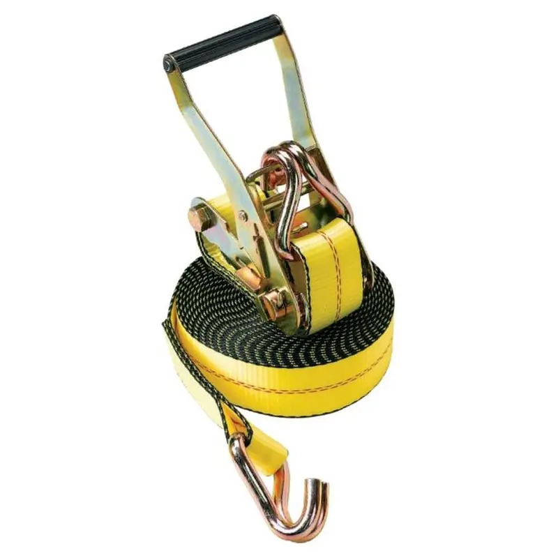 2-Inch Yellow Ratchet Tie-Down Straps With Wire Hooks – 2-Pack 1