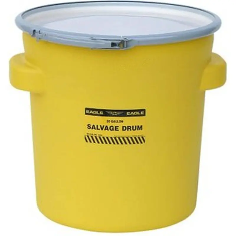 20-Gallon Yellow Salvage Drum With Metal Lever-Lock Ring 1