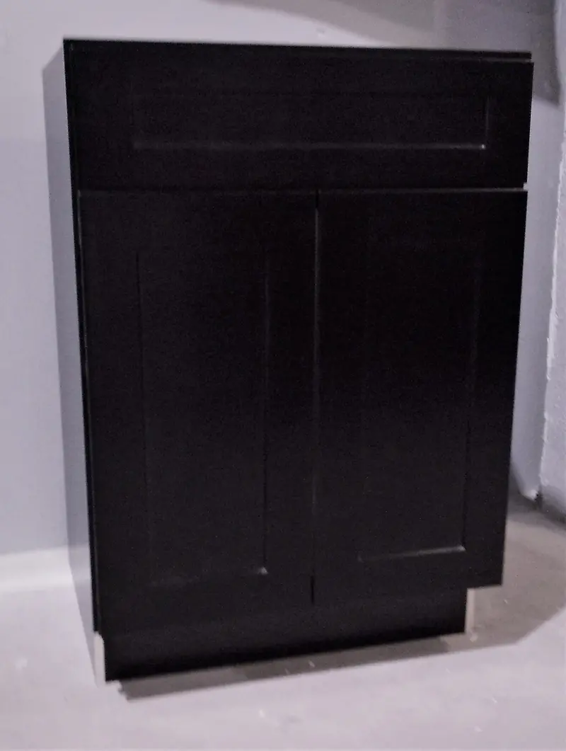24" Espresso-Finish Vanity Sink Base Cabinet – Two Doors, One Concealed Front Panel 1