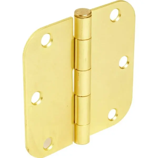 3.5-Inch Radius Dull Brass Door Hinge – 5/8-Inch Thickness 1