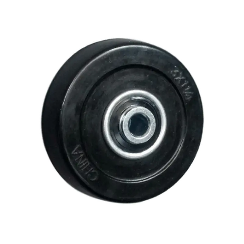 3" × 1-1/4" Black Soft Rubber Caster – 200 Lb Load Rating 1