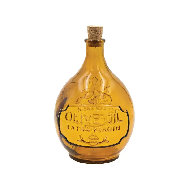32 Oz Embossed Glass Olive Oil Bottle 1