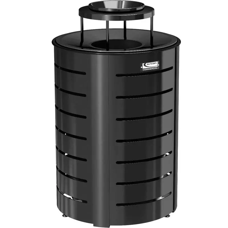 35-Gallon Outdoor Decorative Metal Trash Can With Sturdy Metal Lid 1