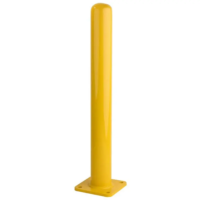 4-Inch Carbon Steel Dome-Top Bollard With Mounting Baseplate – Adjustable 36–42 Inch Height 1