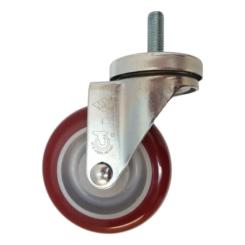 4" X 1-1/4" Polymadic Threaded Swivel Caster – 325 Lb Capacity, 1/2" Stem 1