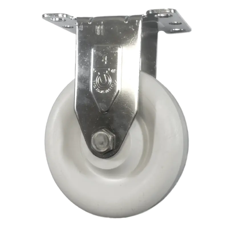 4" × 1-1/4" Stainless Steel Rigid Caster With Polyolefin Wheel – 350 Lb Capacity 1