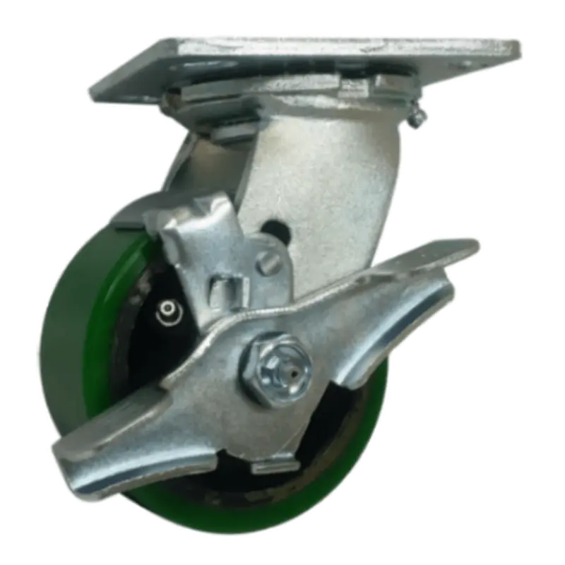 4" X 2" Polyon Cast Wheel Swivel Caster With Top Lock Brake – 800 Lb Capacity 1