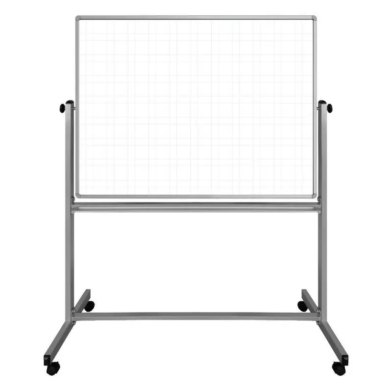 46"W X 36"H Mobile Double-Sided Magnetic Ghost Grid Whiteboard 1