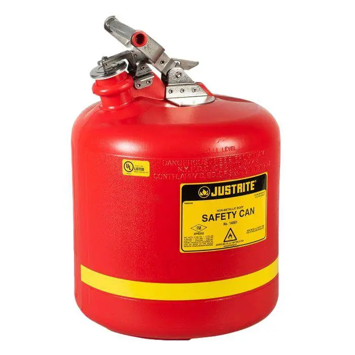 5-Gallon Nonmetallic Type I Safety Can – Polyethylene Construction, Stainless Hardware, Flame Arrestor 1