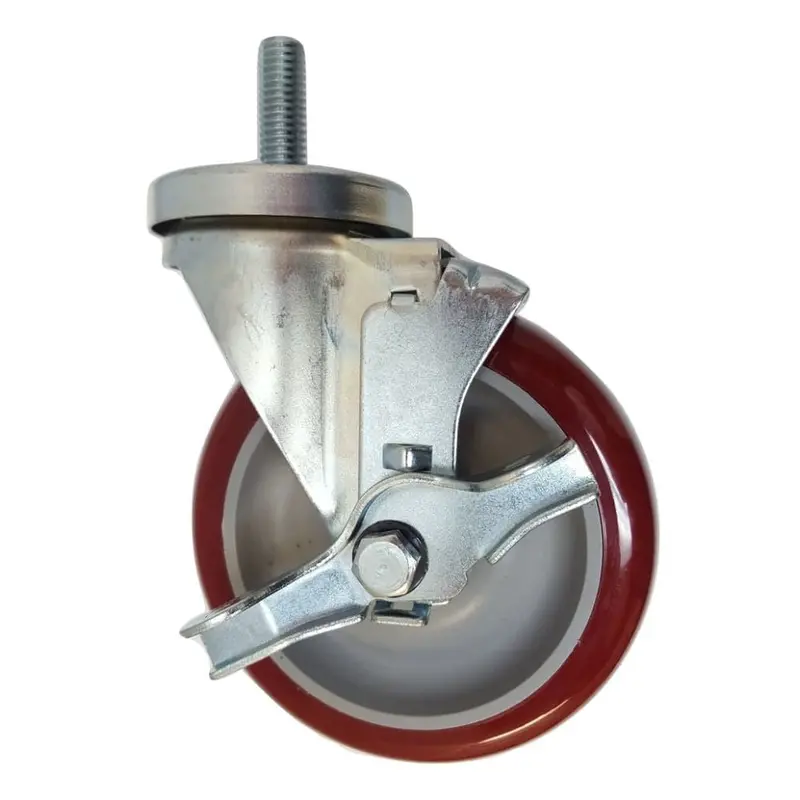 5-Inch By 1.25-Inch Polymadic Threaded Swivel Caster With Brake (1/2-Inch Stem) – 350 Lb Load Rating 1