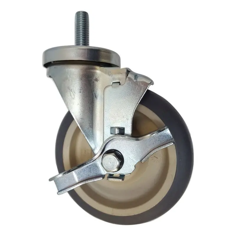 5-Inch By 1.25-Inch Thermo-Pro Threaded Swivel Caster With Brake (1/2-Inch Stem) – 300 Lb Load Rating 1