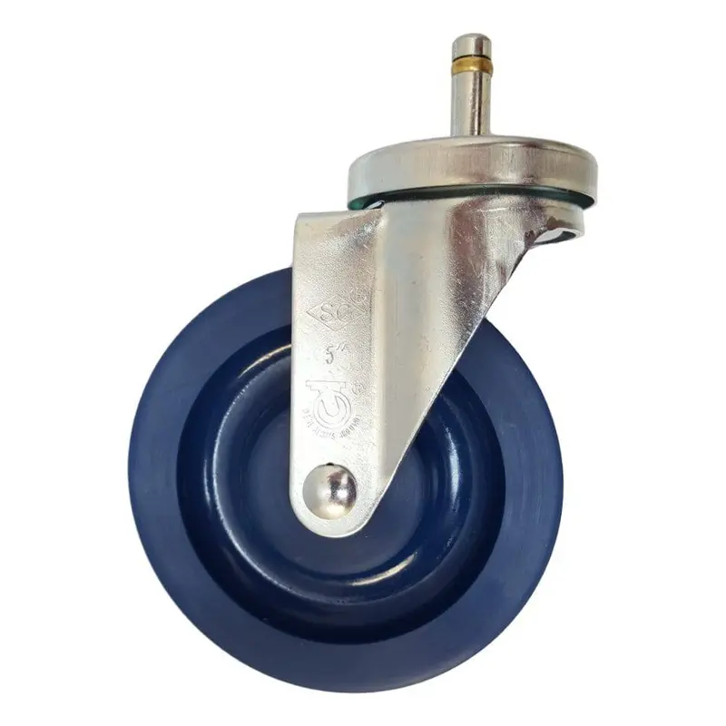 5" × 1-1/4" Duralastomer Swivel Caster With Grip Ring Stem (7/16") – 350 Lb Capacity 1
