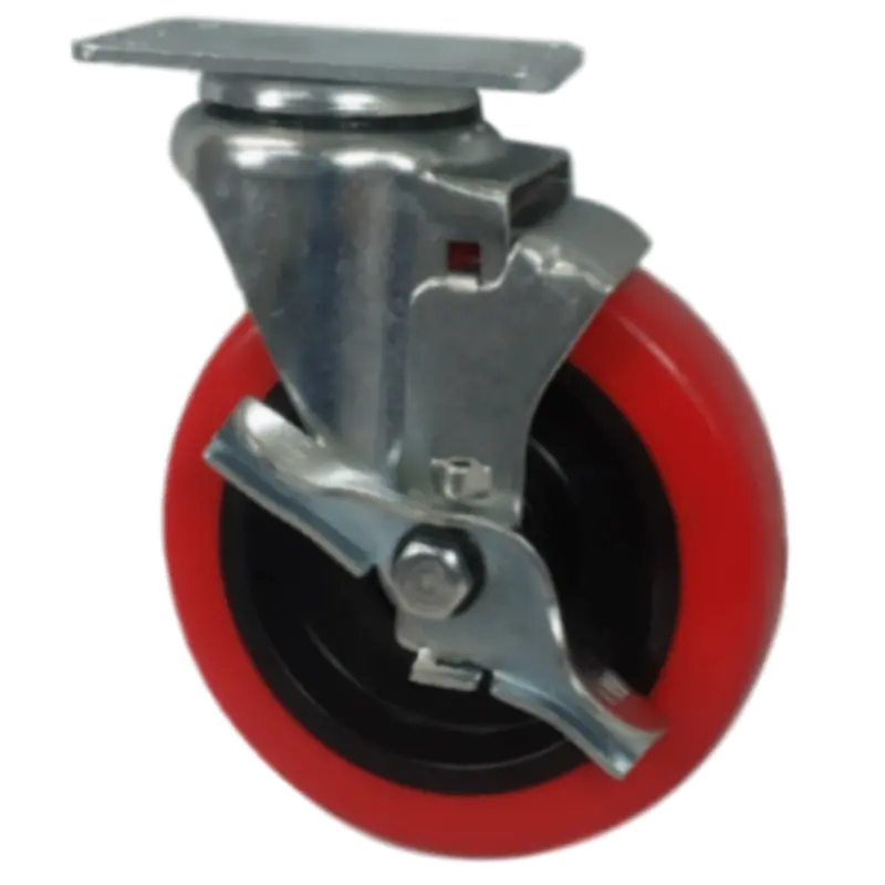 5" X 1-1/4" Poly-Pro Wheel Swivel Caster With Top Lock Brake – 350 Lb Load Rating 1