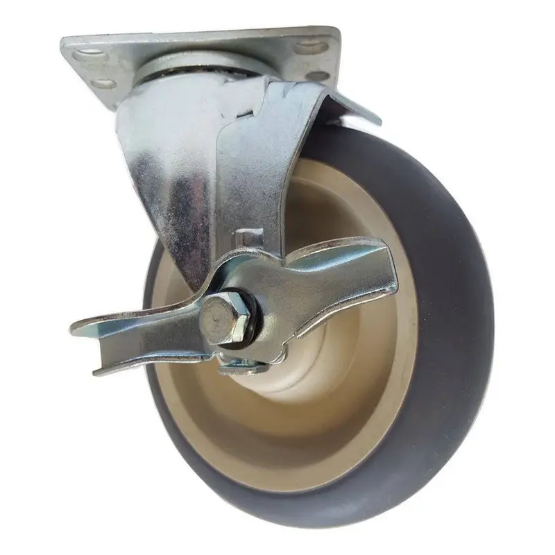 5" X 1-1/4" Thermo-Pro Swivel Caster With Brake – 300 Lb Capacity 1