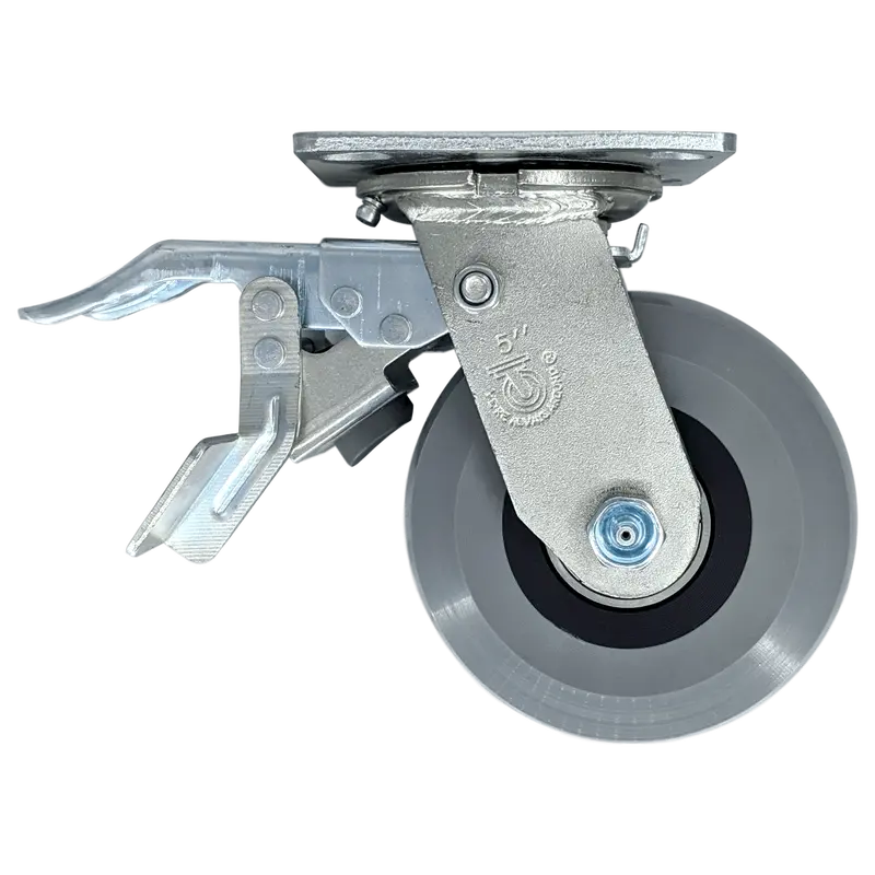 5" X 2" Ergolastomer Swivel Caster With Dual-Pedal Lock Brake – 1250 Lb Load Limit 1