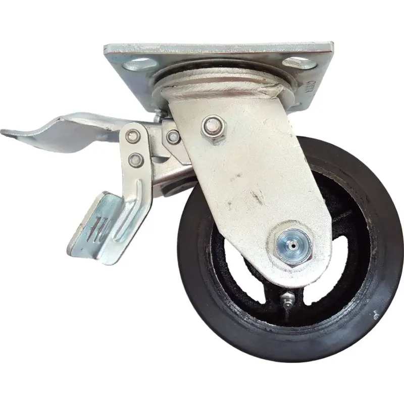 5" X 2" Mold-On Rubber Swivel Caster With Total-Lock Brake – 400 Lb Capacity 1