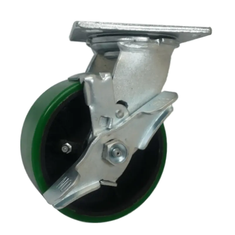 5" X 2" Polyon Cast Wheel Swivel Caster With Top Lock Brake – 1100 Lb Capacity 1