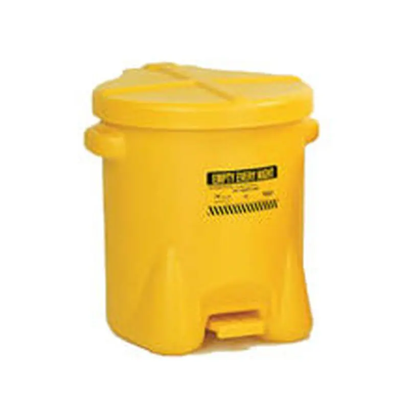 6-Gallon Yellow Poly Oily Waste Bin 1