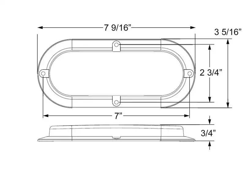 6-Inch Red Led Stop/Turn/Tail Light – Surface Or Flange Mount 1