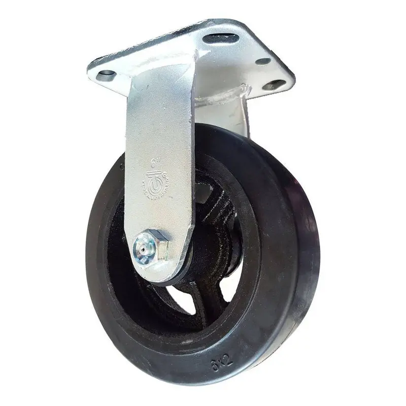 6-Inch X 2-Inch Molded Rubber Rigid Caster – 550 Lb Load Rating 1