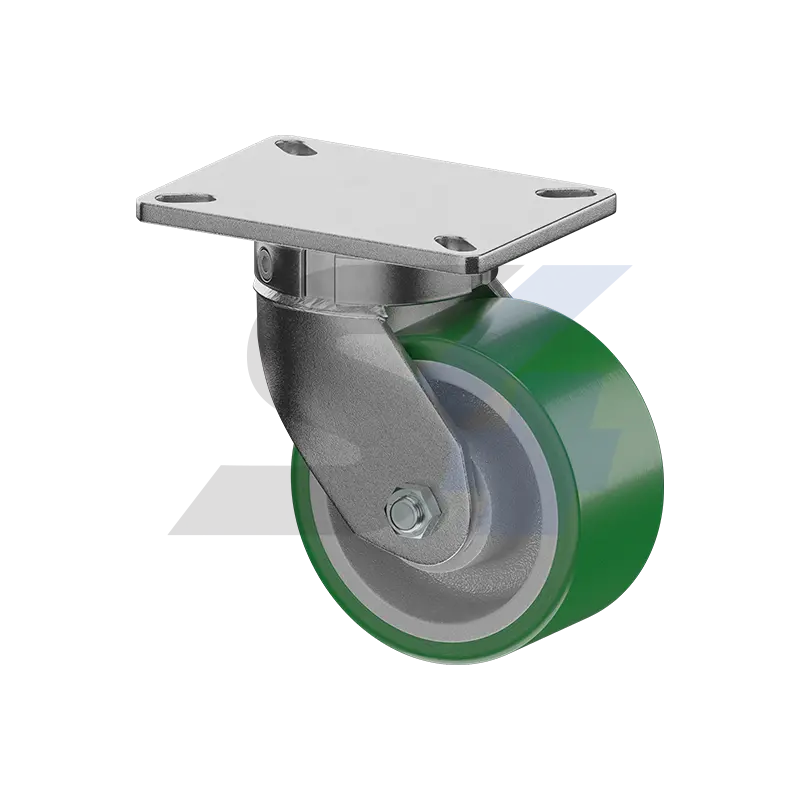 6-Inch X 3-Inch Zinc-Plated Kingpinless Swivel Caster – Top Plate Mount – Model C000.4Bd 1