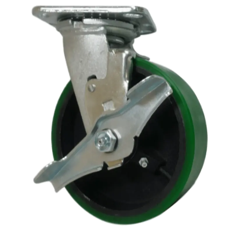 6" X 2" Polyon Cast Wheel Swivel Caster With Top Lock Brake – 1200 Lb Capacity 1