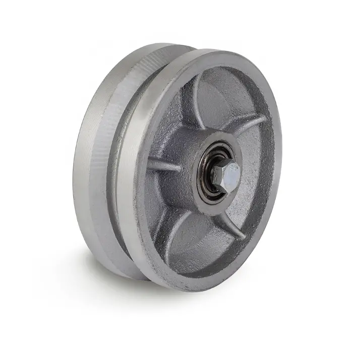 6" X 2" Silver V-Groove Wheel Featuring 1/2" Precision Bearing — 1,200 Lb Rating 1