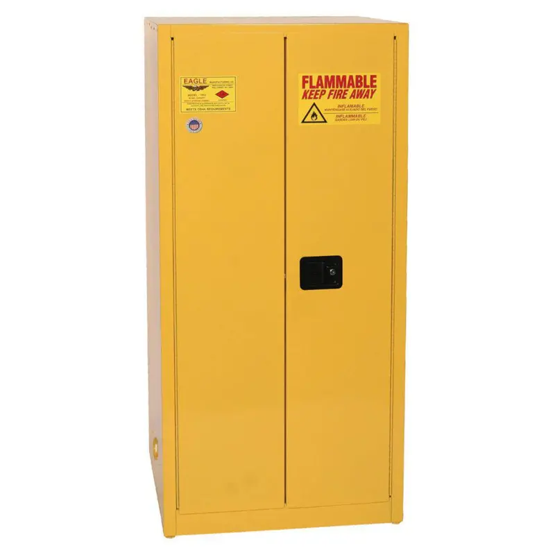 60-Gallon Yellow Flammable Liquid Safety Cabinet — Dual Door, Manual Closure 1