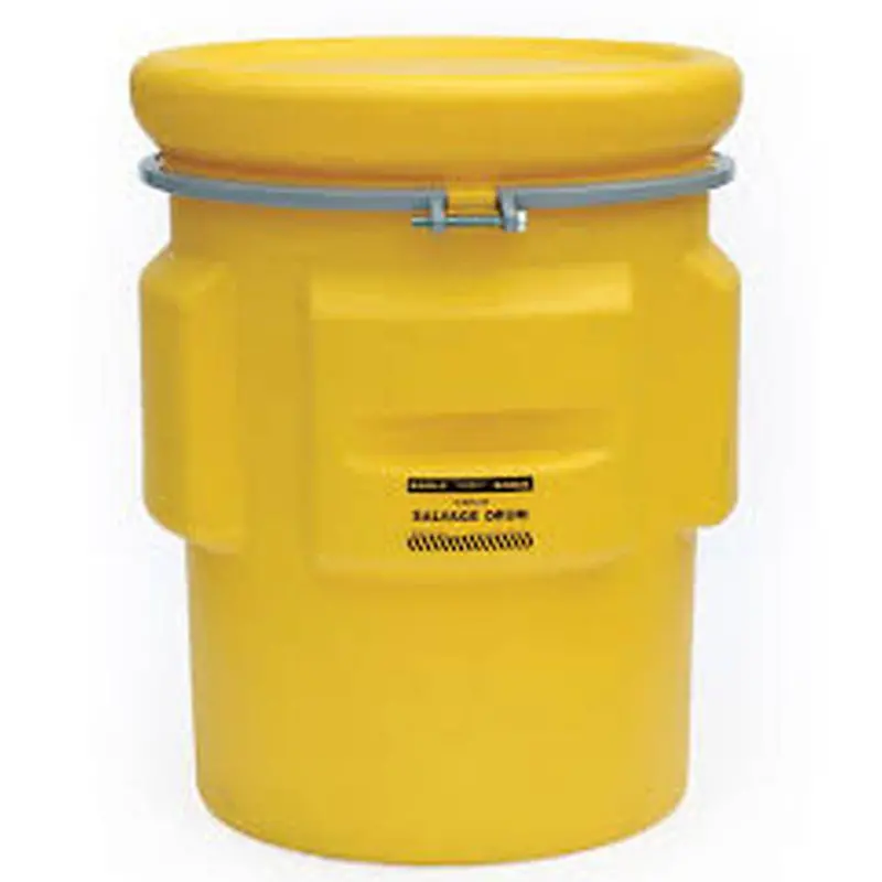 65-Gallon Yellow Salvage Drum With Metal Band And Bolt Closure 1