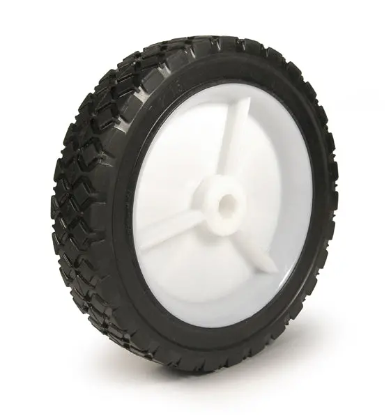 7" Black Rubber Tread Caster With White Plastic Hub – 55 Lb Capacity 1