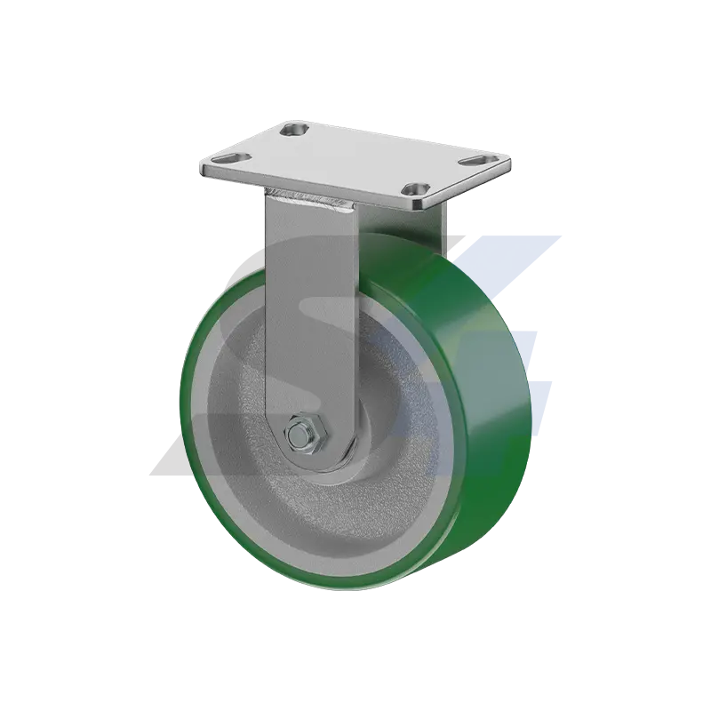 8-Inch X 3-Inch Zinc-Plated Kingpinless Rigid Caster – Top Plate Mount – Model C000.4Bb 1
