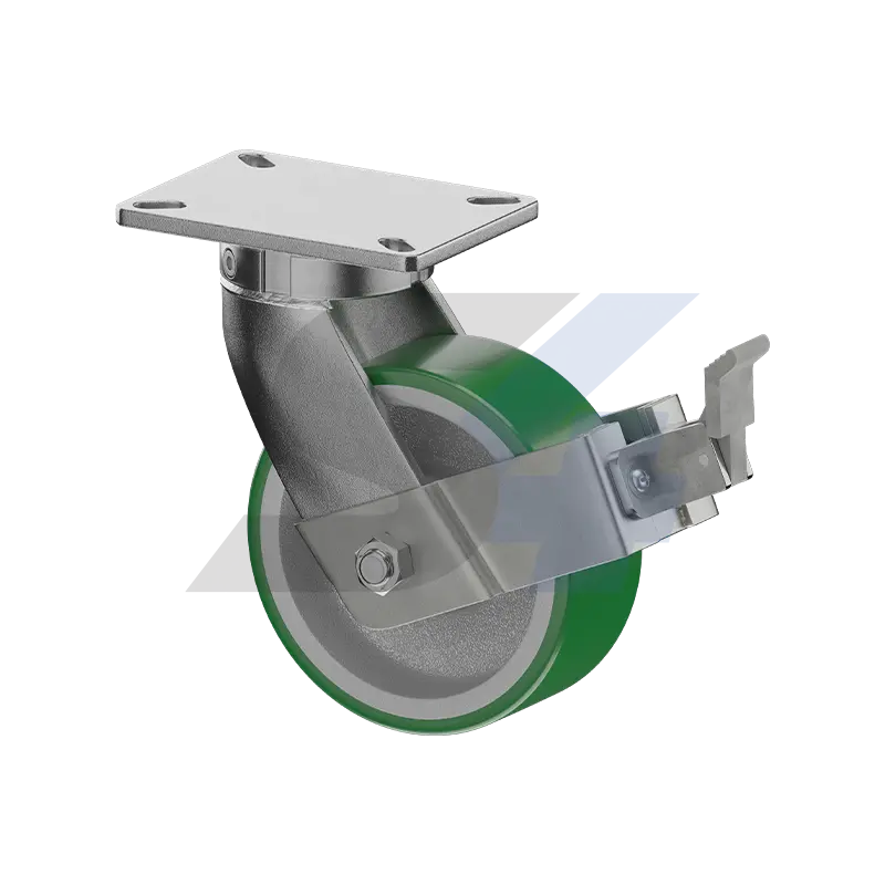 8-Inch X 3-Inch Zinc-Plated Kingpinless Swivel Caster – Face-Mount Style – Model C000.4C0 1
