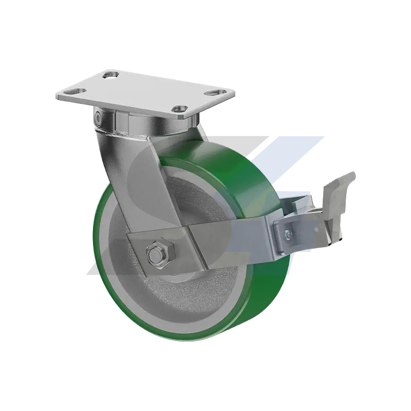 8-Inch X 3-Inch Zinc-Plated Kingpinless Swivel Caster With Face-Mount Design – Model C000.4Ba 1