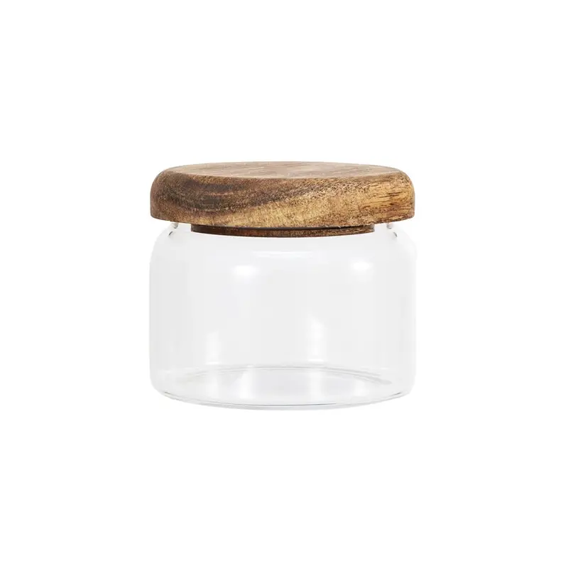 8-Ounce Clear Glass Storage Canister 1