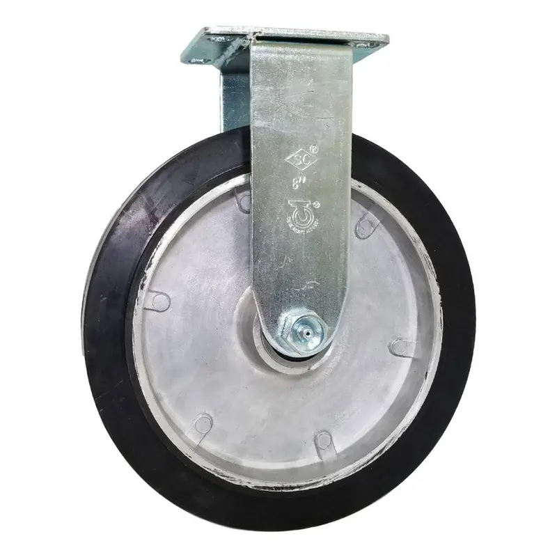 8" X 1-5/8" Mold-On Rubber Rigid Caster On Aluminum Wheel – 400 Lb Capacity 1