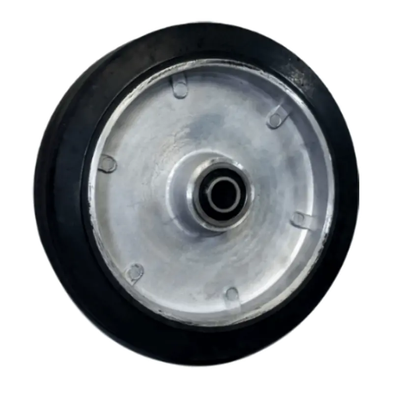 8" X 1-5/8" Offset-Hub Mold-On Rubber Aluminum Caster – 500 Lb Load Limit 1