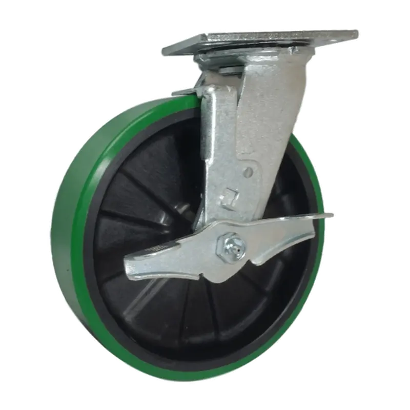 8" X 2" Polyon Maxrok Swivel Caster With Top-Lock Brake – 1250 Lb Load Capacity 1