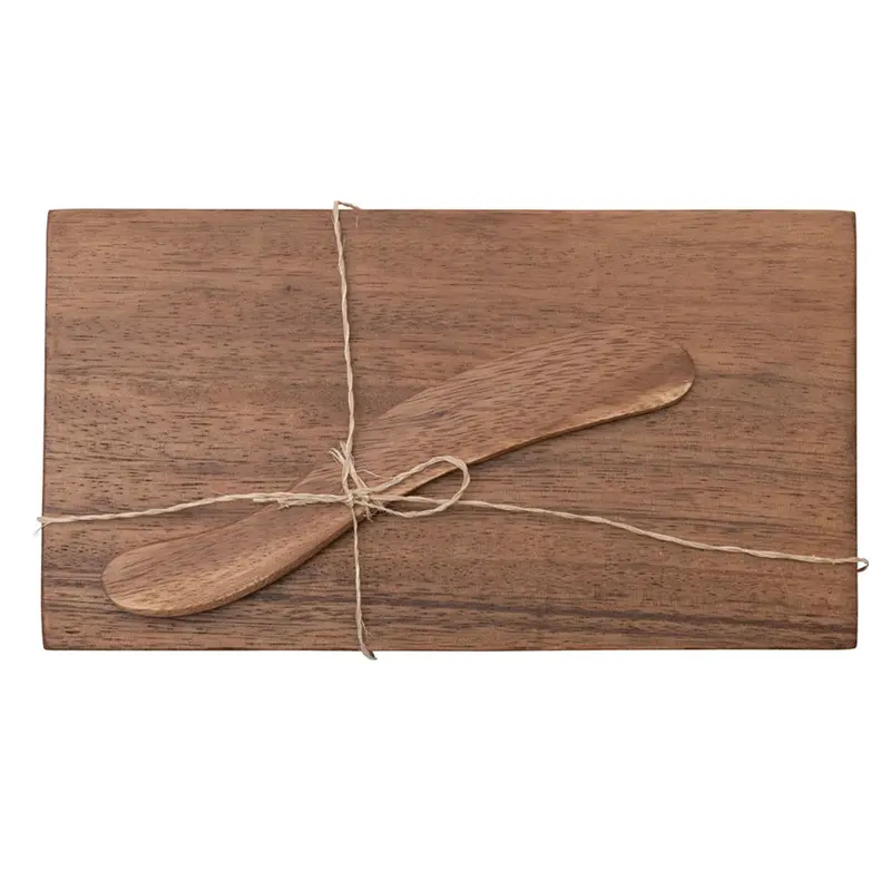 Acacia Wood Cheese Board With Integrated Canapé Knife 1