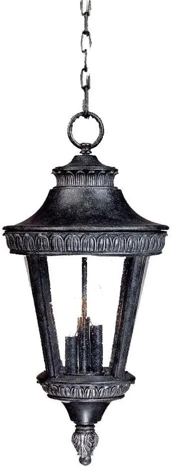 Acclaim Lighting 1926St Three-Light Hanging Lantern – Stone & Clear Seeded Glass 1