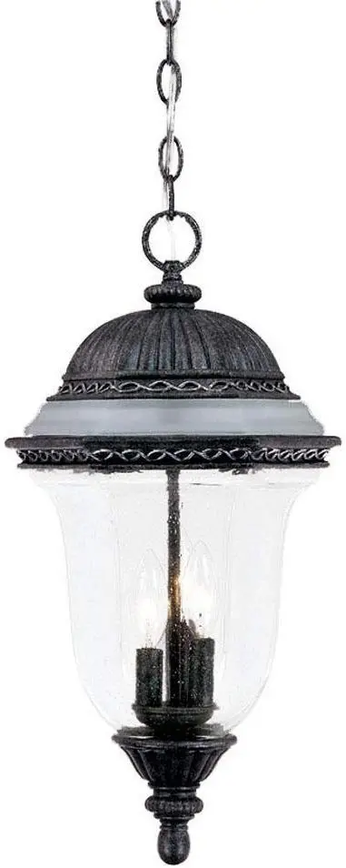 Acclaim Lighting Stone-Finished Outdoor Pendant With Seeded/Frosted Glass 1