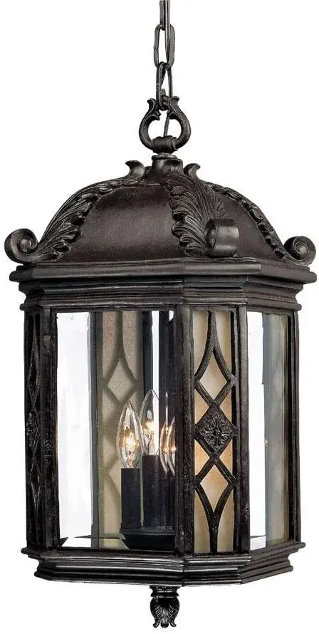 Alico 326Mm Marbleized Mahogany Outdoor Pendant With Beveled & Florentine Scavo Glass 1