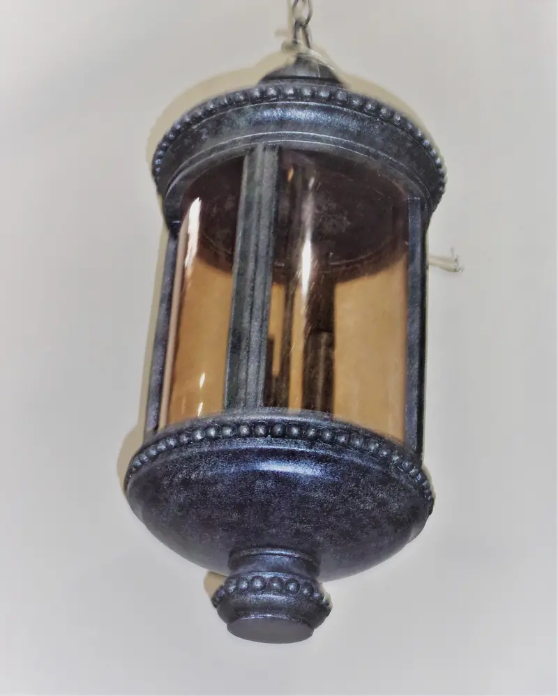 Alico Lighting 1976St Acclaim Outdoor Pendant – Stone Finish With Amber Seeded Glass Shades 1