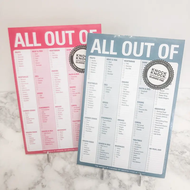 'All Out Of' Humorous Notepad For Office Or Home 1