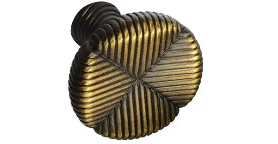 Allen + Roth Rattan-Style Cabinet Knob – 1.25" Aged Brass Drawer Pull 1