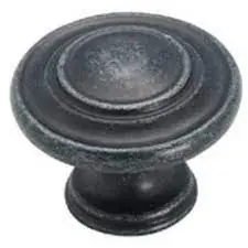Amerock Bp1586-Wid Wrought Iron 3-Ring Cabinet Knob – 1-3/8" Rustic Industrial Look 1
