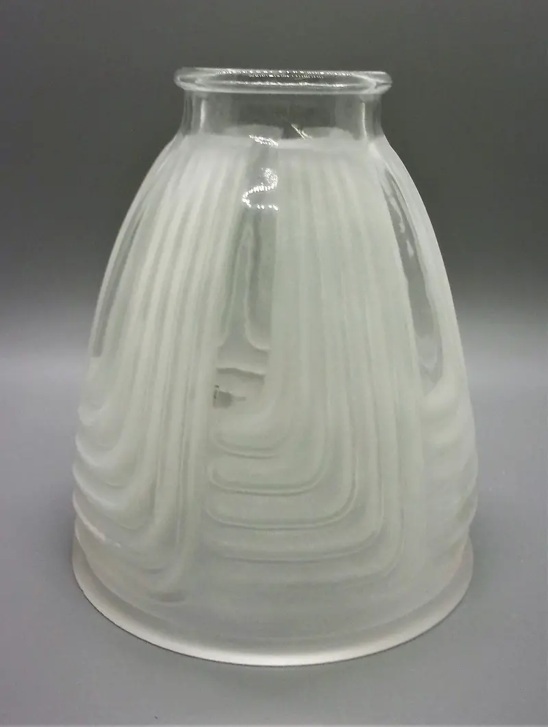 Angelo 81139 Dual-Finish Cone Glass Lamp Shade – Clear & Frosted Tapered Design 1